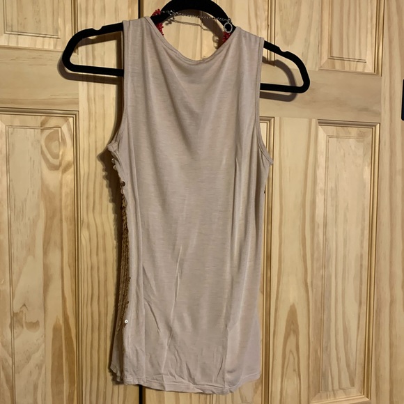 Gold and Taupe sequin tank top - Picture 4 of 4
